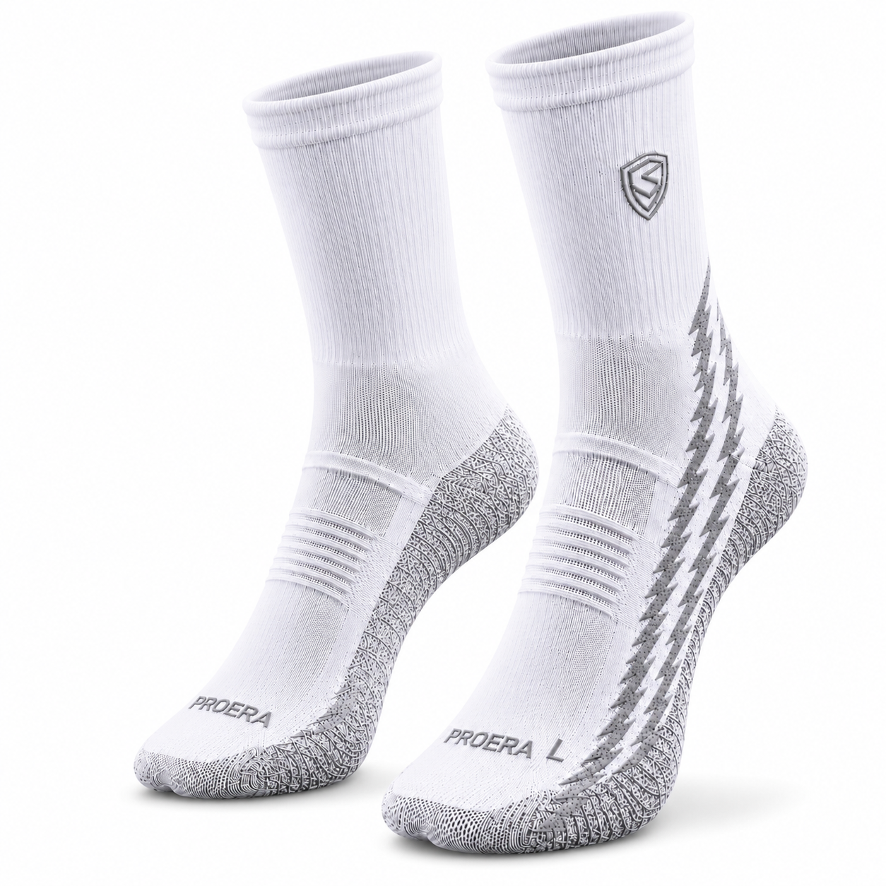 ⚡ PROERA Velocity Elite 2.0 Football Grip Socks – White/Grey. COMING SOON ⚡