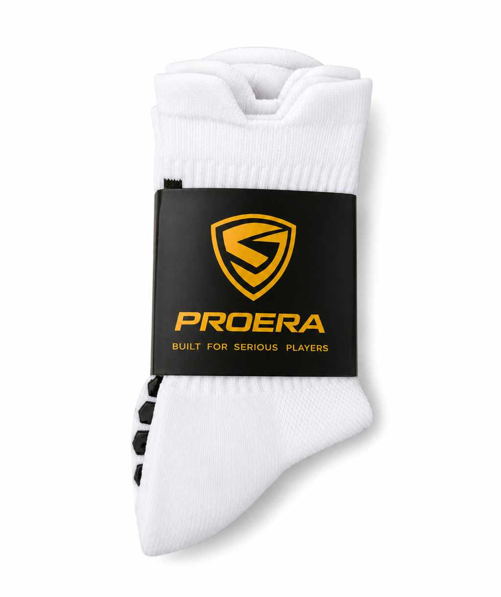 PROERA® PHANTOM Grip Socks – White / Black – 3 Pack⚡