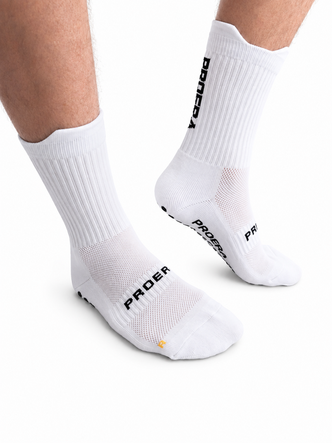 PROERA® PHANTOM Grip Socks – White / Black – 3 Pack⚡